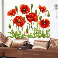 fashion flowers removable wall stickers decal art pvc flower mural home room decor diy