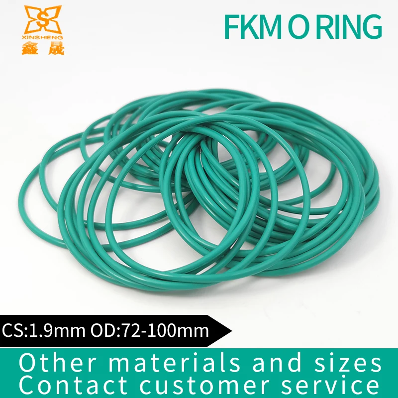 

Rubber Ring Green FKM O rings Seals Thickness 1.9mm OD72/73/74/75/78/80/85/88/90/92/95/98/100mm ORing Seal Gasket Fuel Washer