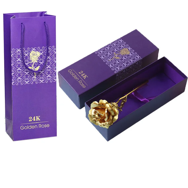 24K Gold Фольга розы товар отправляется без коробки на День святого Валентина