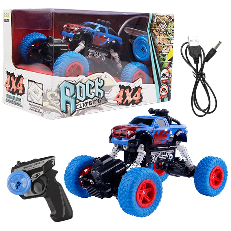 

Children's Four-way Remote Control Car High-speed Drift Four-wheel Drive Off-road Climbing Boy Toys 1:22 Shock Absorber System