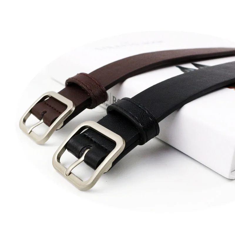 

Ремень с квадратной металлической пряжкой для женщин, повседневный из высококачественного полиуретана, украшение для студенческих брюк, ч...