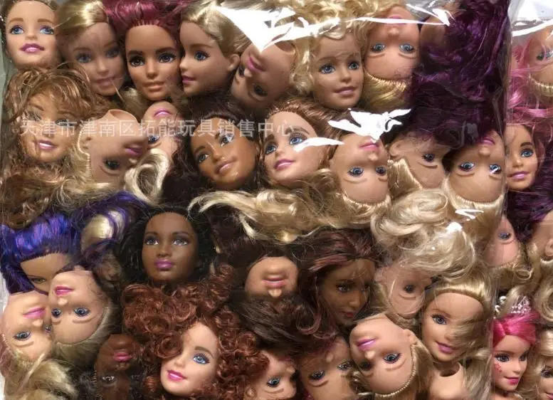 1-10Pcs Fashion Style Perfect Doll Heads Silver Hair Jute Red Hair Doll Accessories Girl DIY Dressing Princess Toy Doll Heads