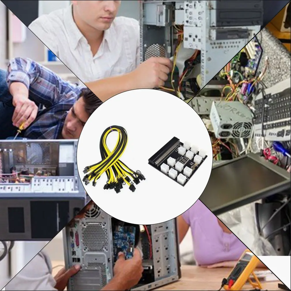 

12 V Server Adapter Board LED Real-time Display Graphics Power Supply Board +8Pin Graphics Card Lines