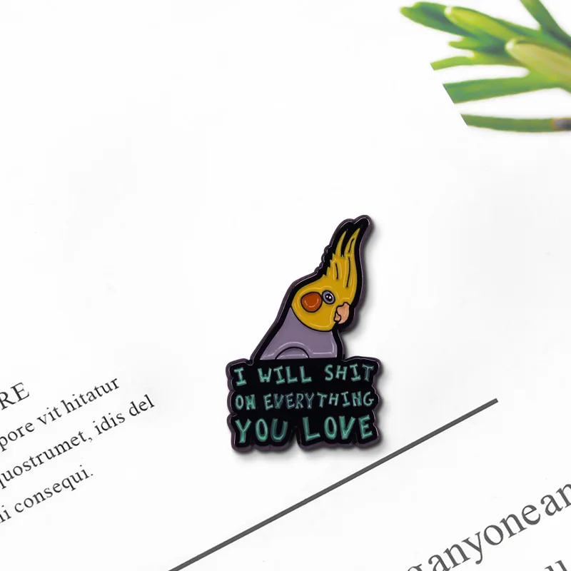 Я буду дерьмо на все что вы любите брошь попугай брошки эмаль металлические