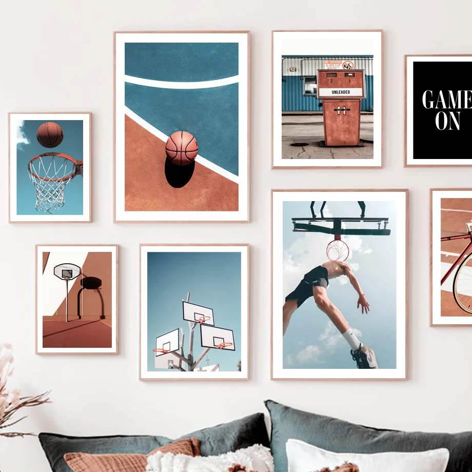 Настенная Картина на холсте с изображением баскетбольной площадки для занятий