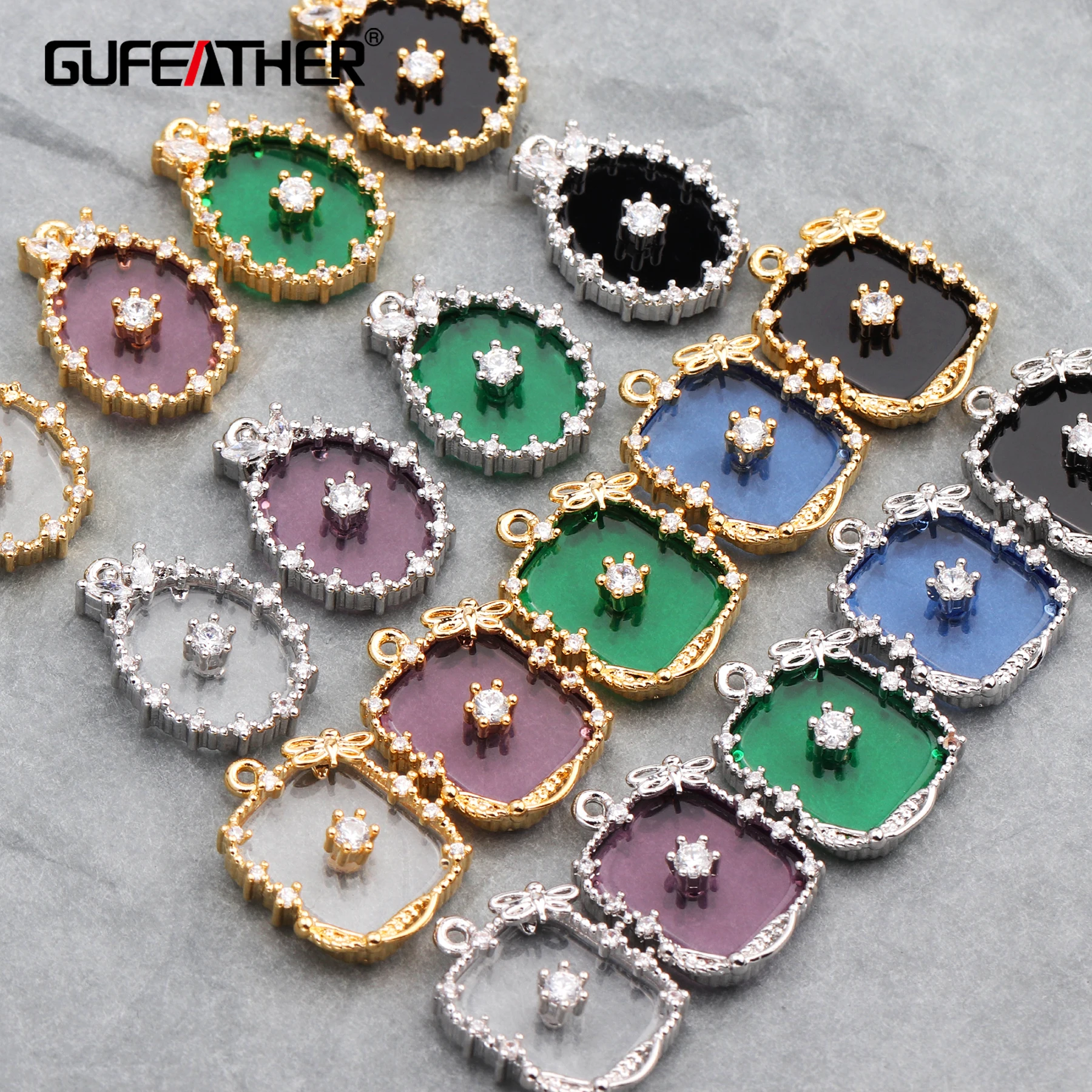 GUFEATHER M582 ювелирные аксессуары 18k позолоченные 0 3 мкм diy циркон кулон прыгающее