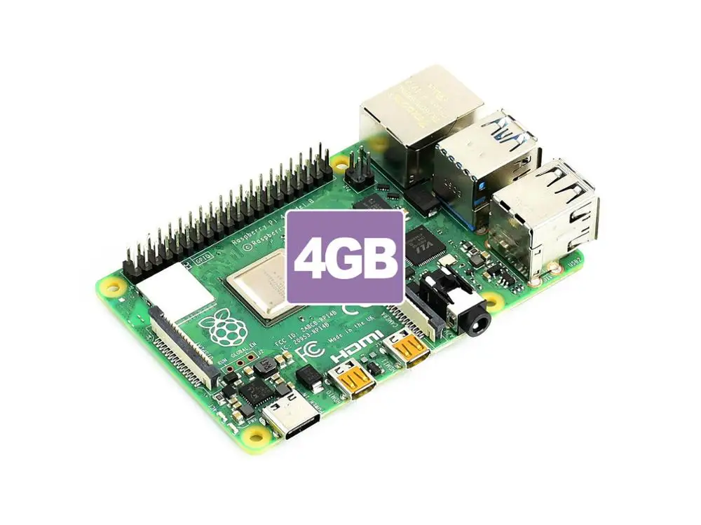 Микрокомпьютер Raspberry Pi 4 Model B ГБ/8 ГБ ОЗУ 64 бит четырехъядерный процессор 4K двойной