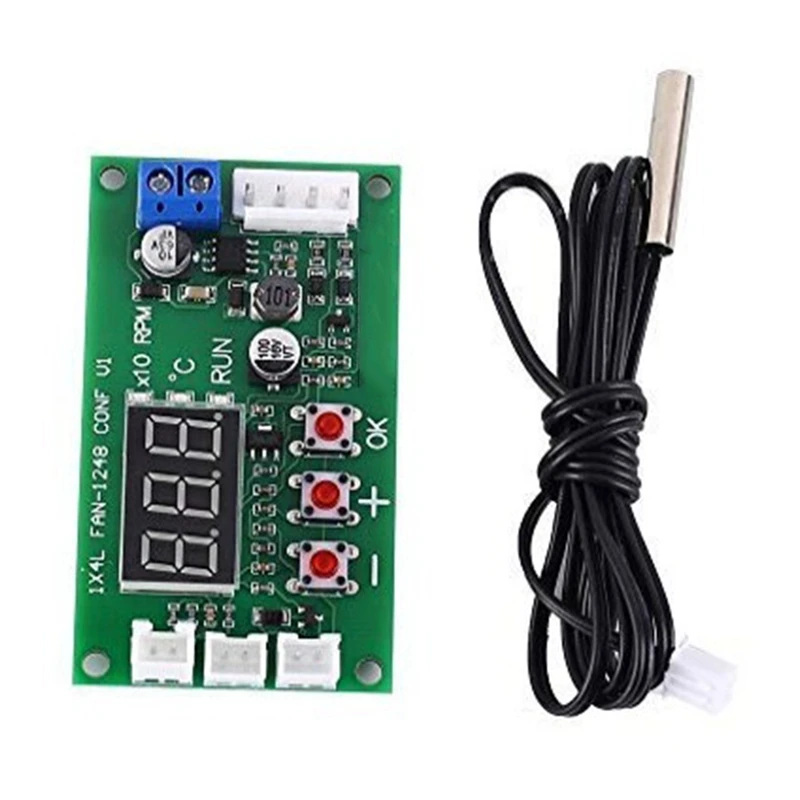 DC 12V 24V 48V 5A 2 3 4 Wire PWM контроллер скорости вентилятора регулятор температуры