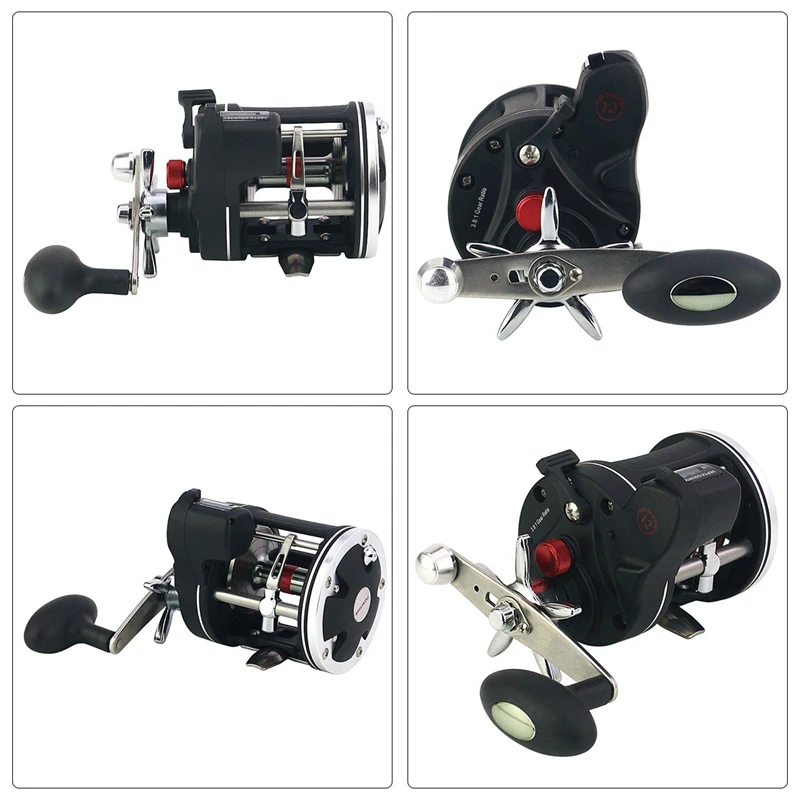 

12BB 3.8:1 Drum Wheel Fishing Reel with Line Counter Aluminum Alloy Fishing Trolling Reel Left Handed Reel Fishing Tackle