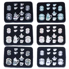 4 узора, 1:12, миниатюрный набор из 15 фарфоровых чашек для чая, чайный набор, Цветочная посуда, кухонный кукольный домик, мебель, игрушки для детей