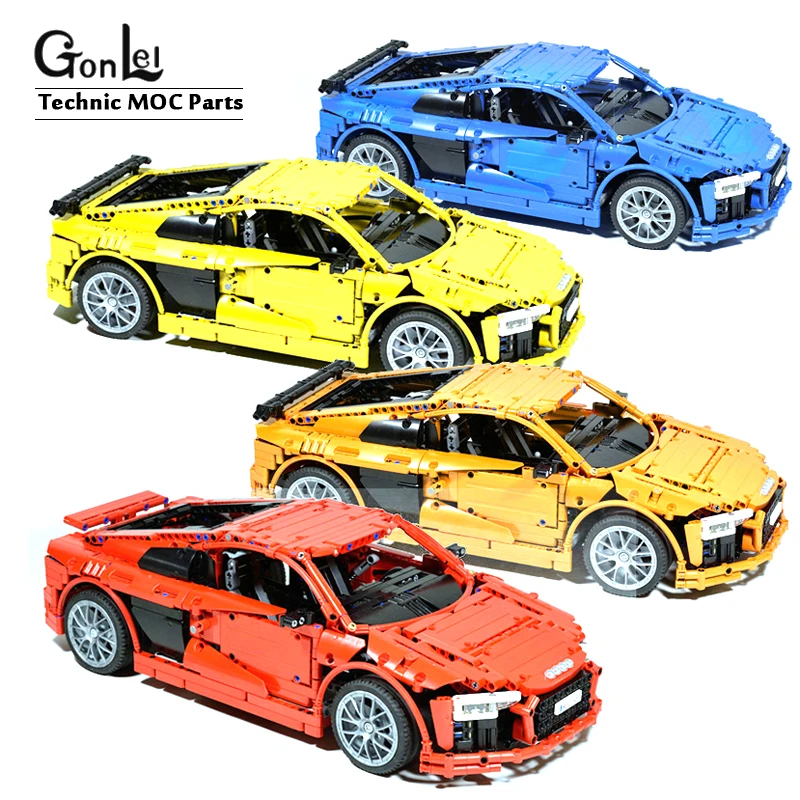 Техническая серия Audi Super Sports Car R8 Technic MOCs 4463 наборы моделей строительные блоки