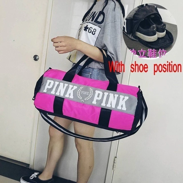 D style Rose red Новые женские дорожные сумки, органайзер, розовая Женская спортивная сумка для фитнеса, нейлоновая Мужская спортивная сумка, водонепроницаемая сумка на плечо, сумки для багажа - Цвет: D style Rose red