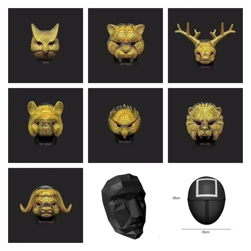 

Cosplay Squid Game Mask Party Accessories Squid Mask Game Costume Props Plastic Helmet Masks Masquerade Party Toy Gifts Helmet
