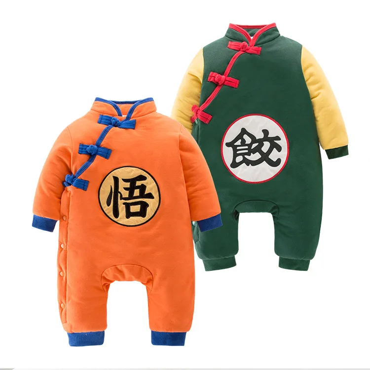 Infant Baby Goku Warm Winter Cotton Jumpsuit Rompers Kids Halloween Cosplay Costumes Party Role Play Dress Up Photography Outfit