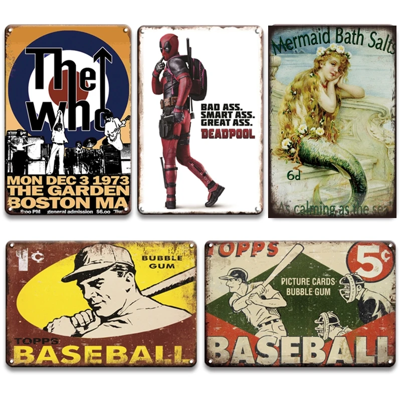 Дэдпул CHAPLIN фильмы металлическая Оловянная вывеска винтажный Декор Ретро