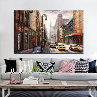 hd print city landscape pedestrian street abstract oil painting on canvas posters and prints wall picture for living room decor