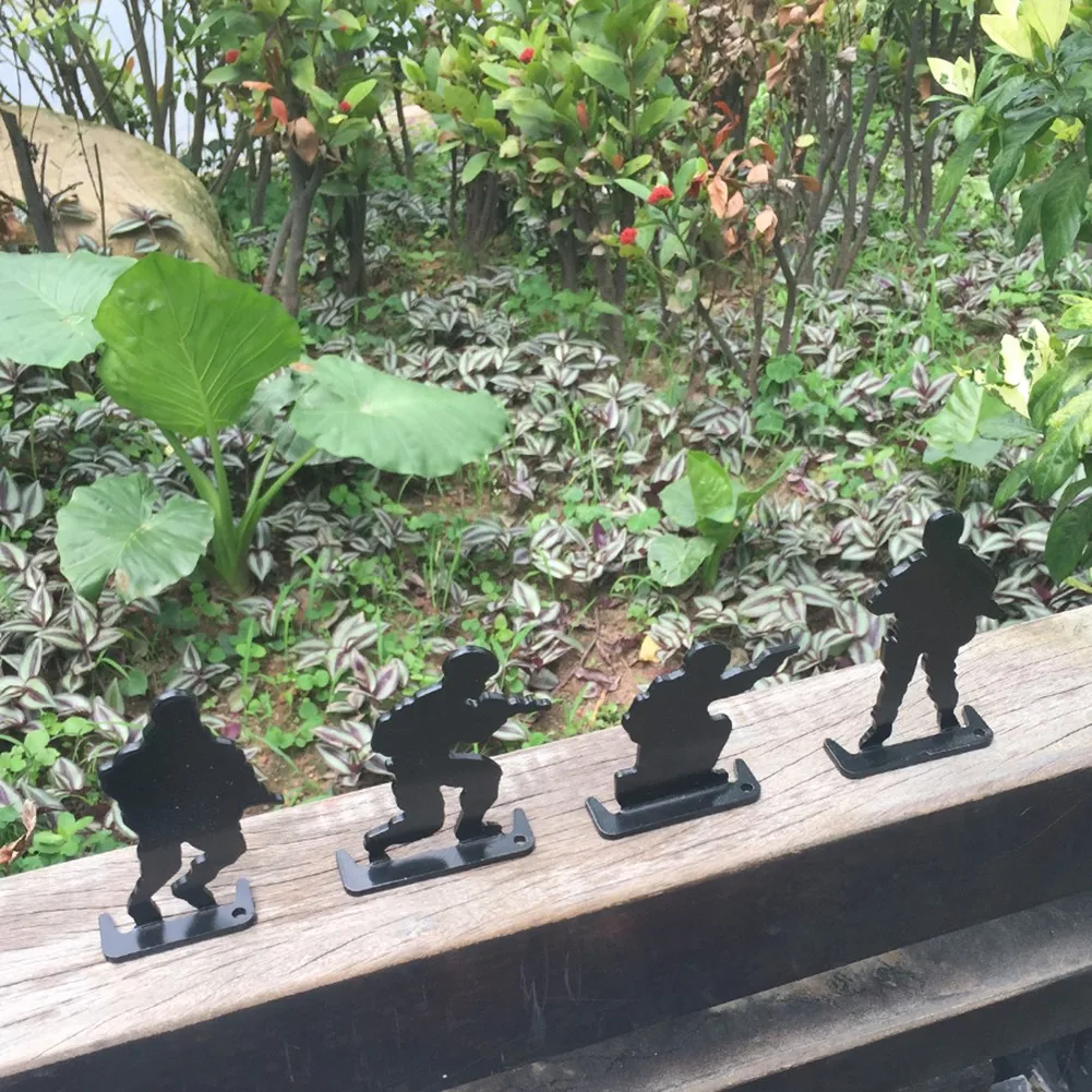 

4Pcs Freestanding Metal Soldiers Knock Down Target Kit S0ldier Shooting Gallery Set Model Statue Desktop Toy Ornament Decoration