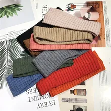 Faixa de cabelo de malha elástica, coreana selvagem, simples, para outono e inverno, retrô, faixa de cabeça para mulheres (4)