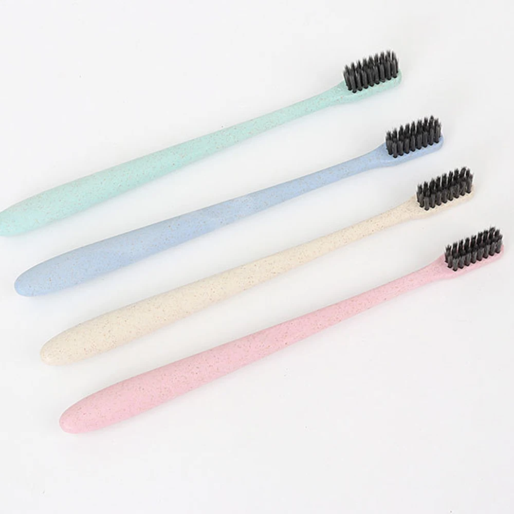 10 шт Мягкая Щетинная зубная щетка пшеничное волокно бамбуковая из древесного