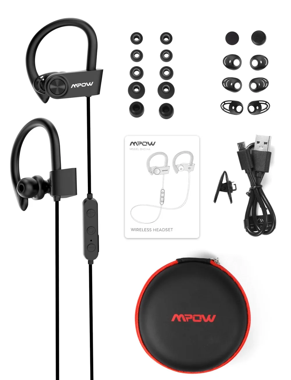 Mpow D9 Bluetooth 5,0 Aptx Беспроводной спортивные наушники с IPX7 Водонепроницаемый Шум микрофон с функцией шумоподавления 18 часов проигрывания для бега