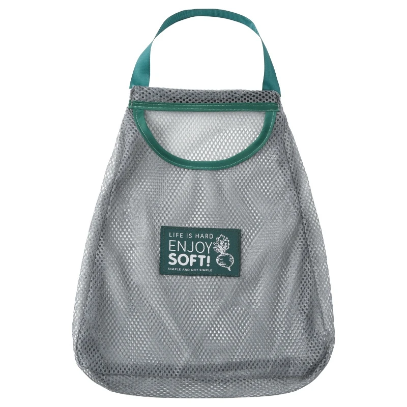 

1 Piece Kitchen Fruit Vegetable Storage Mesh Bag Wall-mounted Sundries Storage Bag Organize Portable Breathable Hanging Holder