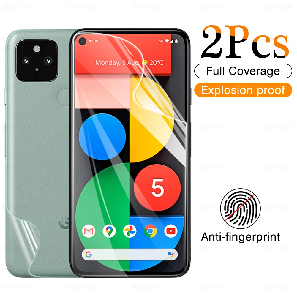 

2Pcs Front Back Hydrogel Film For Google Pixel 5 4a Full Coverage screen protector protective Not Glass Film for Pixel5 4 a 4