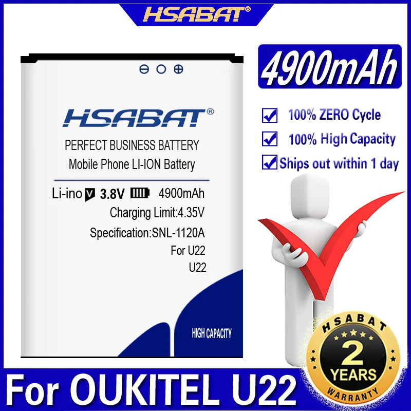 Аккумулятор HSABAT 4900 мАч для Oukitel U22|Аккумуляторы мобильных телефонов| |