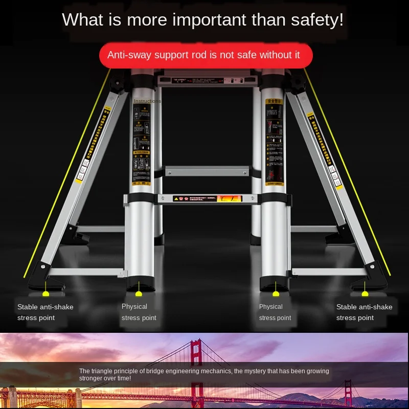 Многофункциональная складная лестница из сплава а образная|Трубы| |