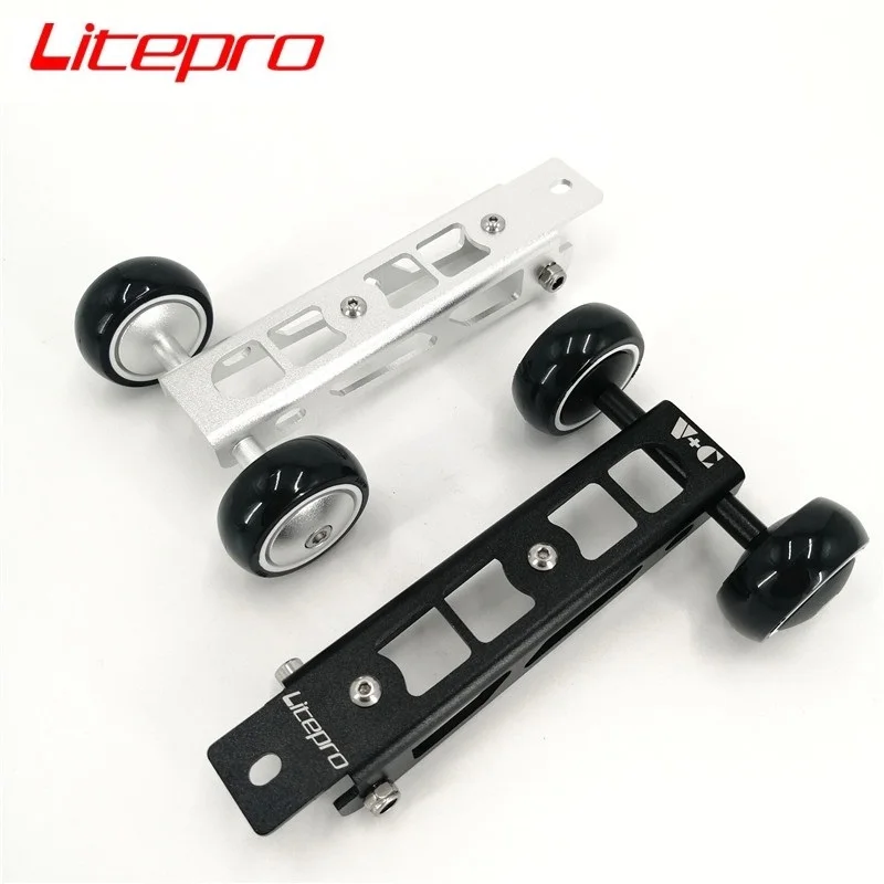 Litepro Folding Bike Easywheel For Birdy 2-3 Series Easy Wheel Aluminum Alloy Black Silver