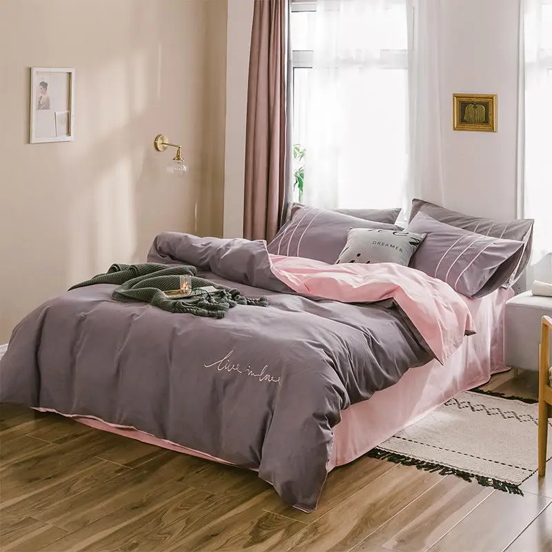 Отель фиксатор чистый цвет 100% хлопок постельное бельё мягкий сатин постельного