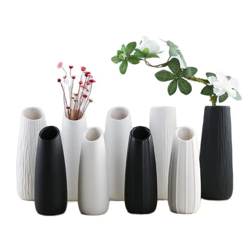 

Simple modern ceramic vase white / black European style dining table vase home decoration fashion vase creative gift
