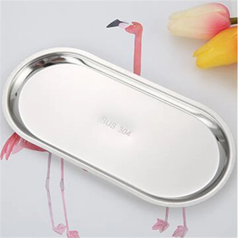 Поднос для хранения ювелирных изделий овальный из нержавеющей стали | Дом и сад