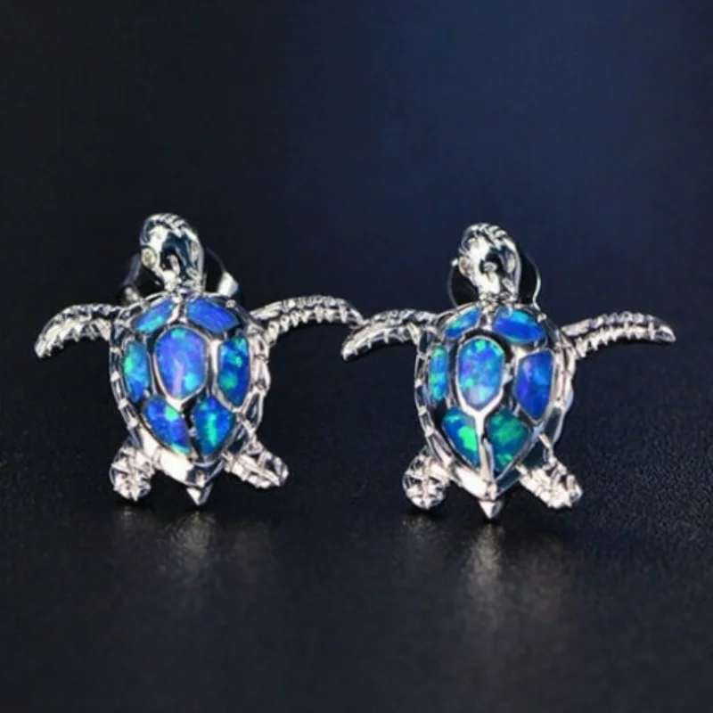 

New High-quality Women's Earrings, Animal Shape Tortoise Opal Multicolor Earrings Can Be Wholesale