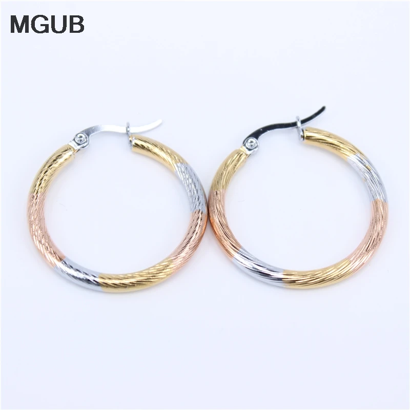 MGUB новые модные ювелирные изделия из нержавеющей стали серьги золотого цвета