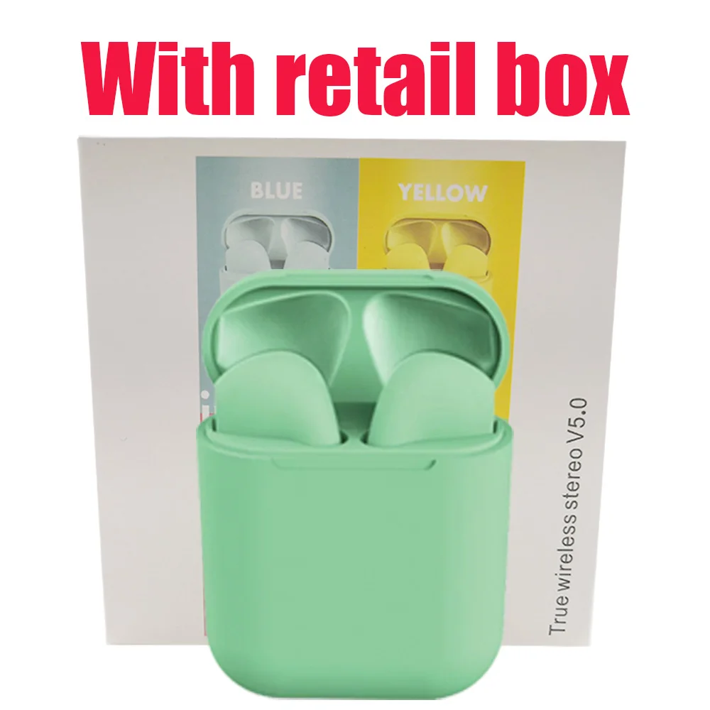 Оригинальные inpods 12 Беспроводные наушники i12 tws наушники Macaron 12 inpods 12 i12 tws наушники для смартфона PK i7 i11 i14 TWS - Цвет: Green