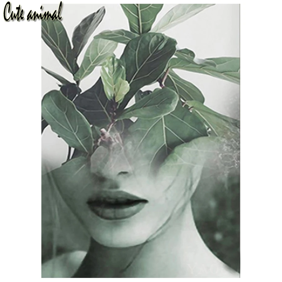 Скандинавский стиль diy Алмазная мозаика из горного хрусталя для росписи листьев