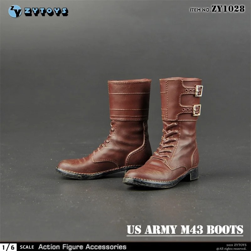 

In Stock Scale 1/6th ZY1028 WWII USA Army Soldier M43 Military Boots Shoes For Usual Doll Figures