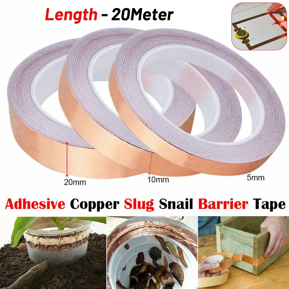 

Conductive Copper Foil Tape Copper Foil Self Adhesive Shielding Single-sided Tape Snail Barrier Tape Conductive Slug Tapes