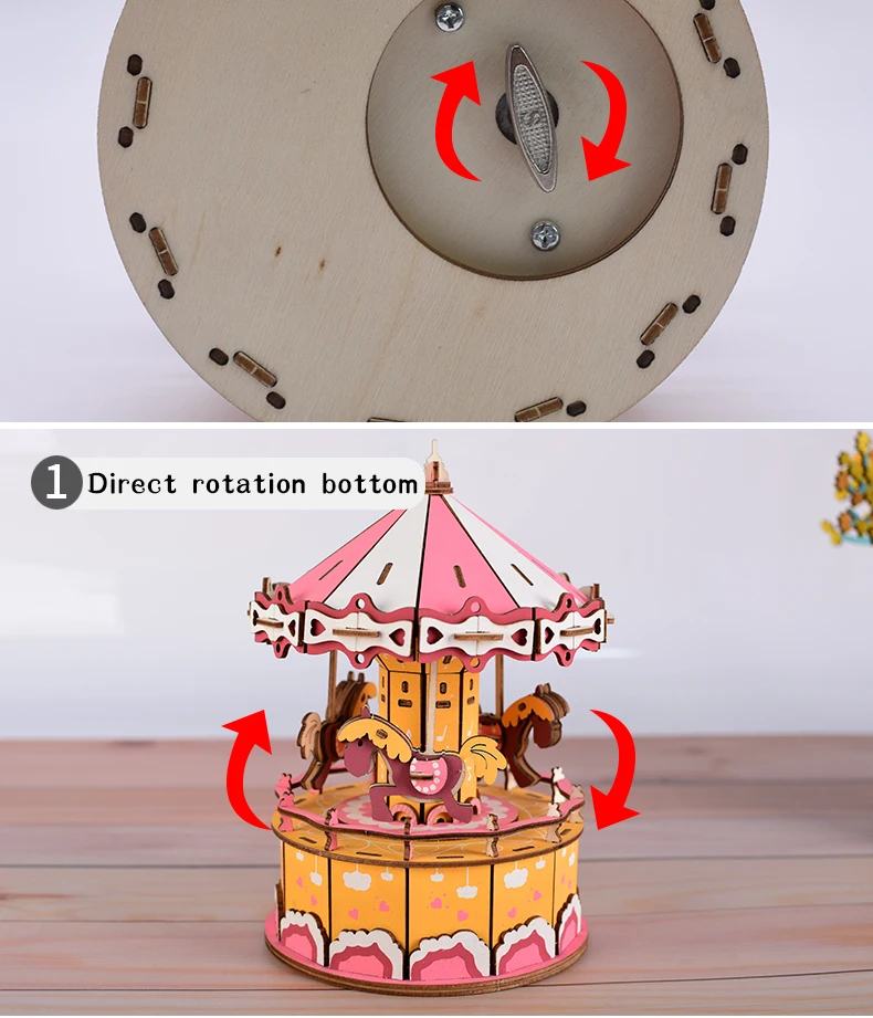 Музыкальная шкатулка CUTEBEE кукольный домик миниатюрный DIY с мебелью деревянный