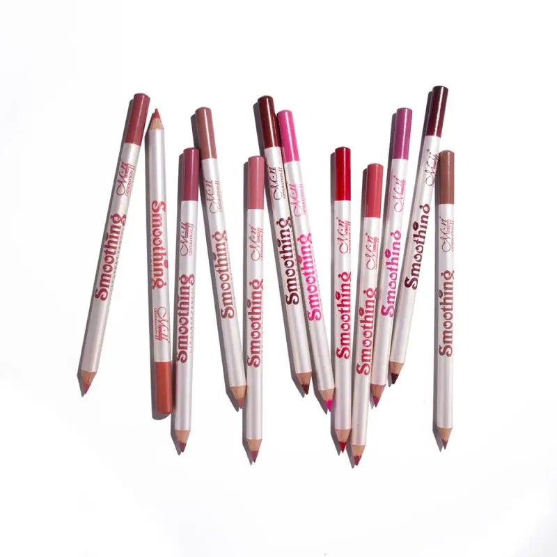 12 видов цветов/набор карандашей для макияжа губ стойкие пигменты матовая