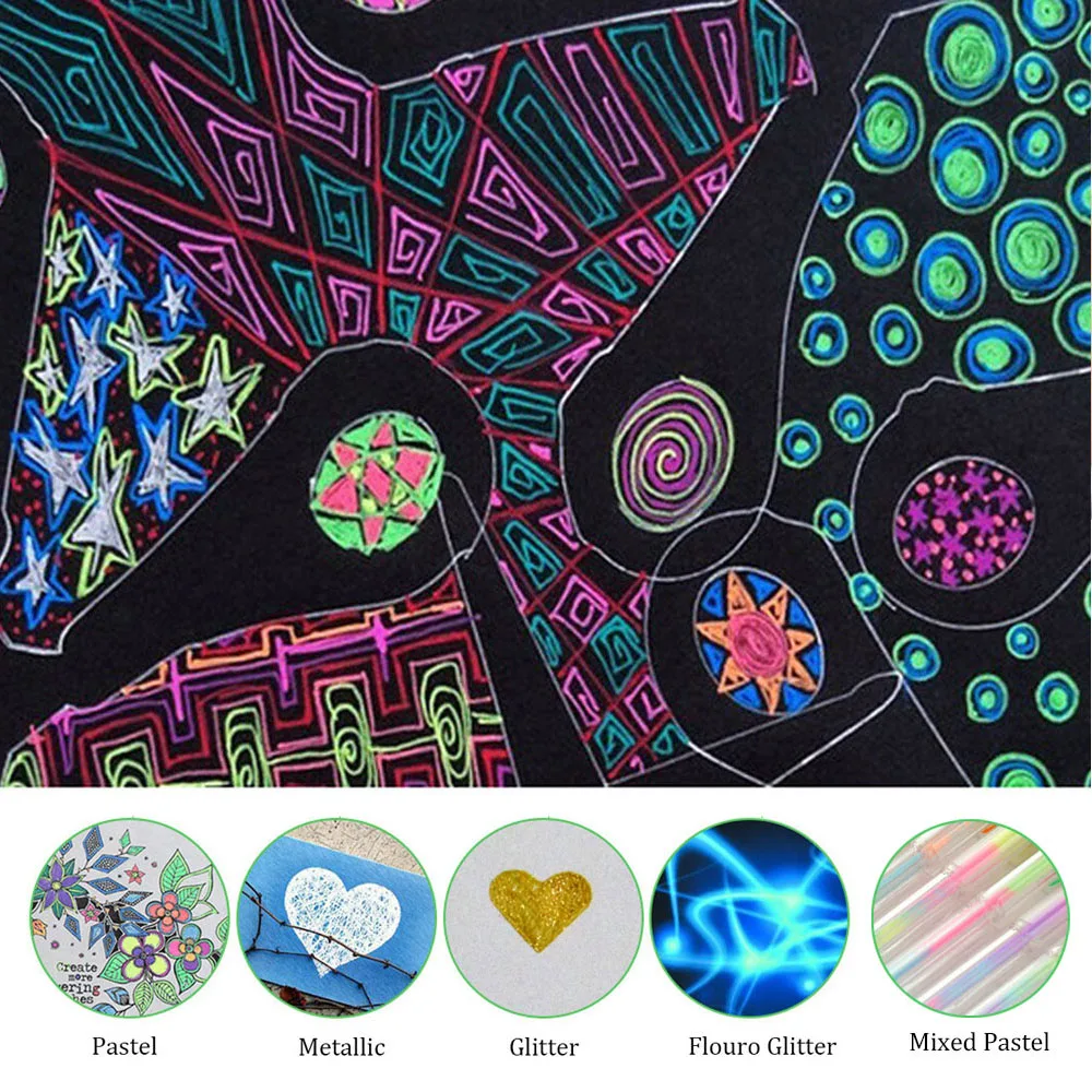 60 шт красочная пластиковая Заправка для гелевой ручки взрослых раскрасок