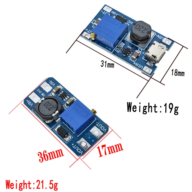 MT3608 2A Φ Step Up модуль источника питания максимальная выходная мощность 2 в-24 в до 5 В 9