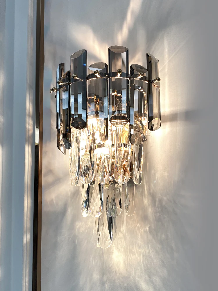 Роскошная хрустальная настенная лампа K9 для гостиной интерьера телевизора