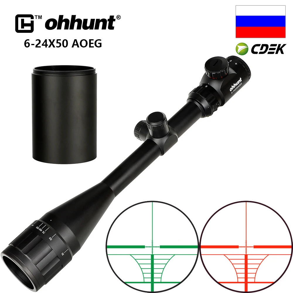 Тактический Оптический прицел ohhunt 6 24X50 AOEG Hunitng с солнцезащитным козырьком