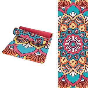 Замшевый Коврик для йоги из ТПЭ с узором лотоса, 6 мм, нескользящий, для похудения, упражнений, фитнеса, гимнастики, бодибилдинга, Esterilla Pilates