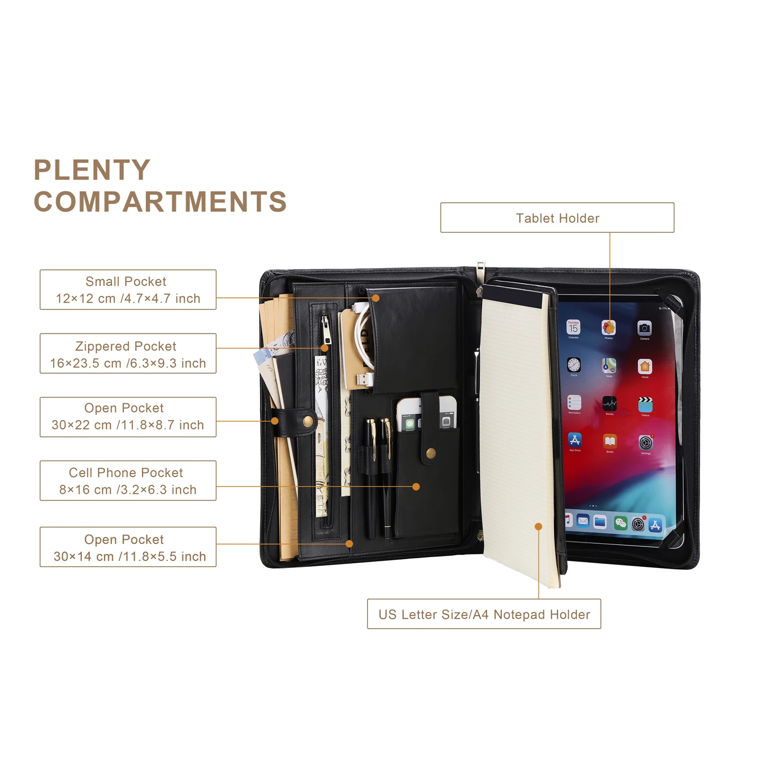 Органайзер папка для документов a4 из восковой тканью кожи ручной работы