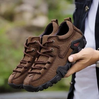 mens casual shoes large size leather shoes leather top layer cowhide leather shoes outdoor hiking breathable casual mens shoes