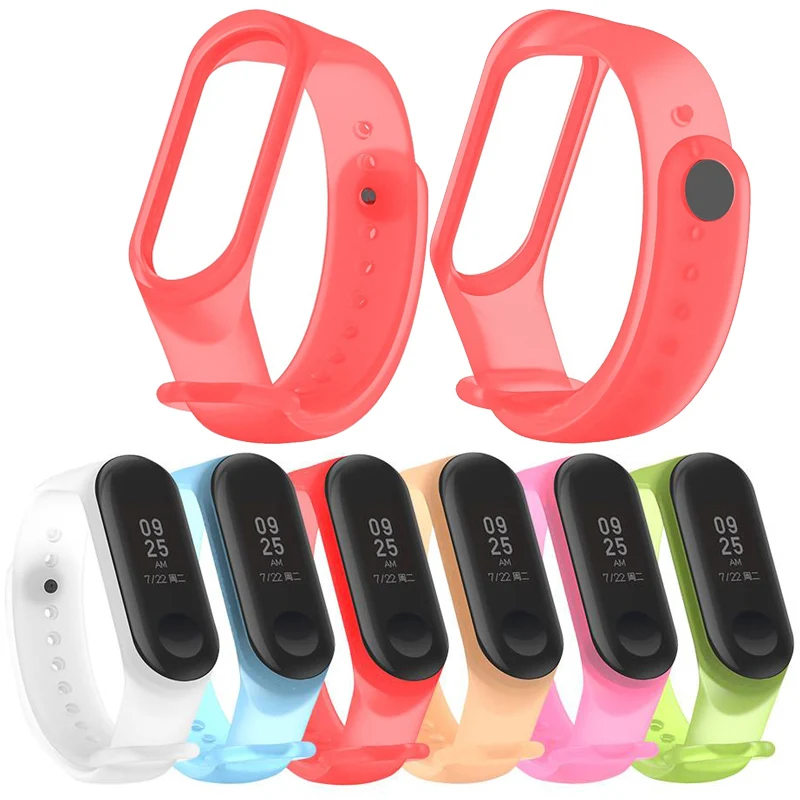 Полупрозрачные силиконовые смарт часы сменный ремешок для Xiaomi Mi Band 3 браслет