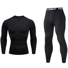 Мужская одежда для спортзала, костюм для бега, компрессионный Рашгард для ММА, мужские кальсоны, зимнее термобелье, спортивный костюм, брендовая одежда 4XL
