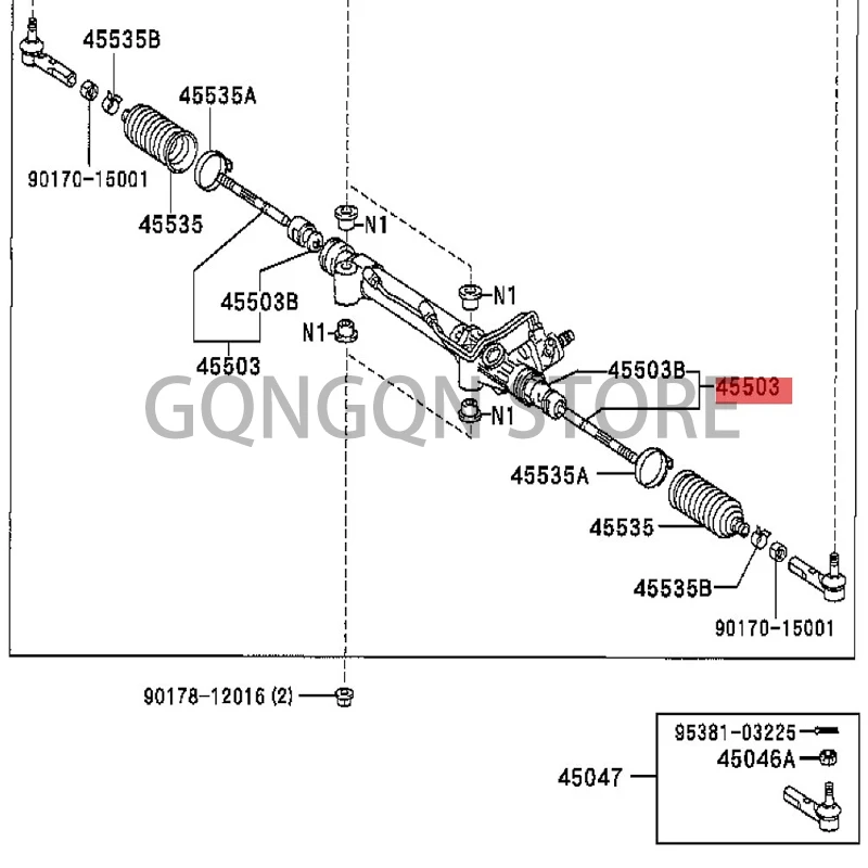 

CAR steering rack end sub-assembly 2002-2009Toy ot a4RUN NER HIL UX S URF PRA DO steering column steering column